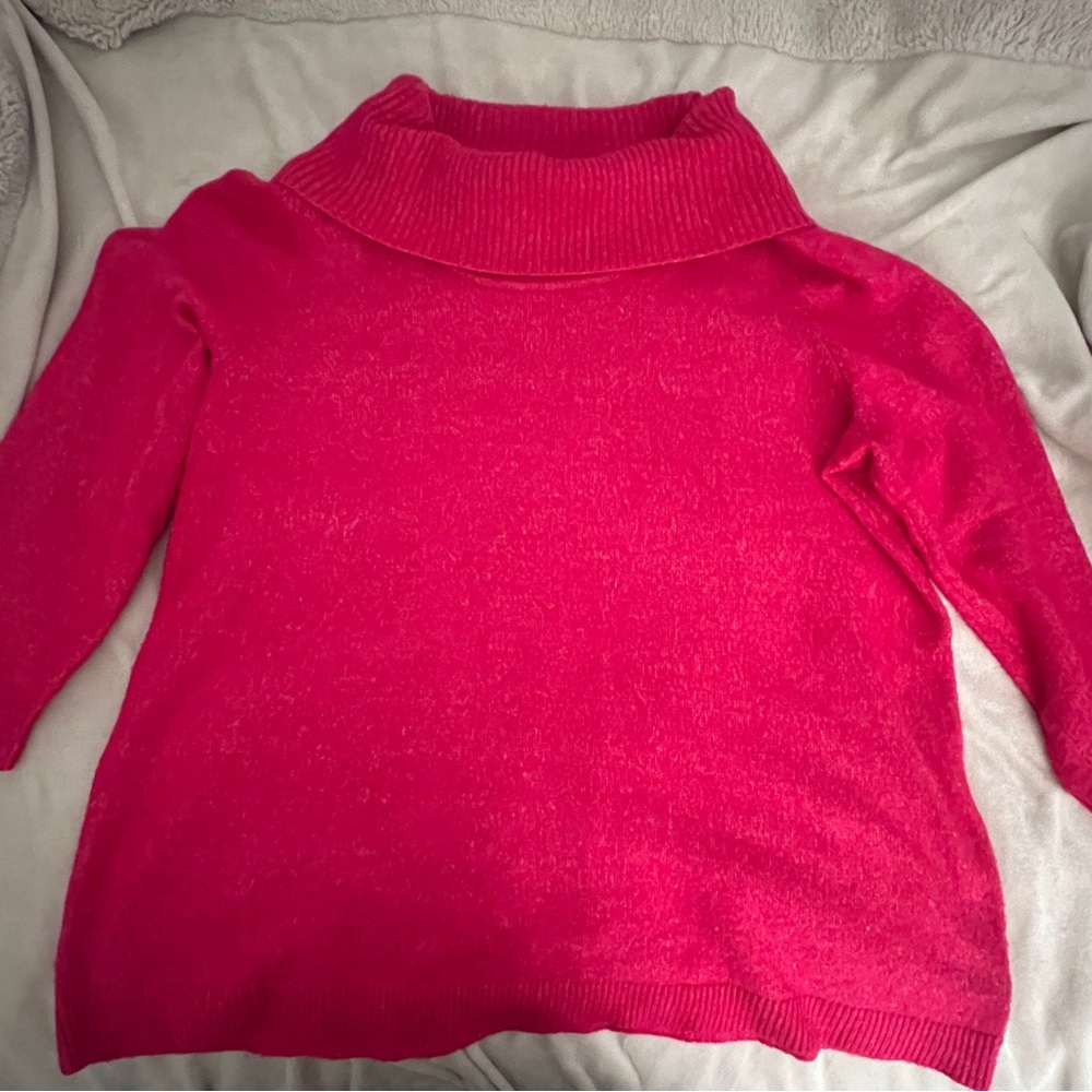 Lane Bryant Womens Sweater Size 18/20 Pink Pullover Turtleneck Long Sleeve
